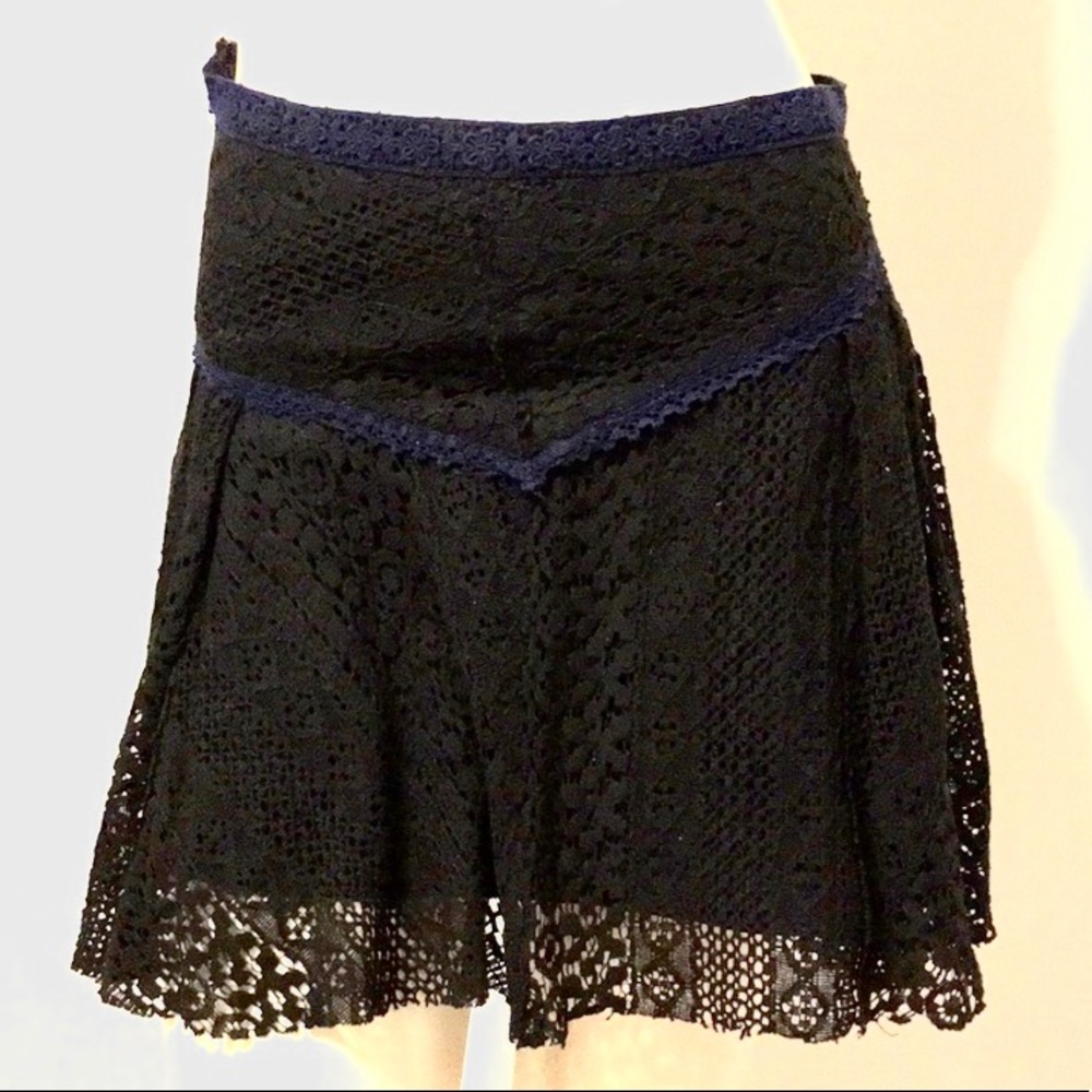 Free people black crotchet skirt